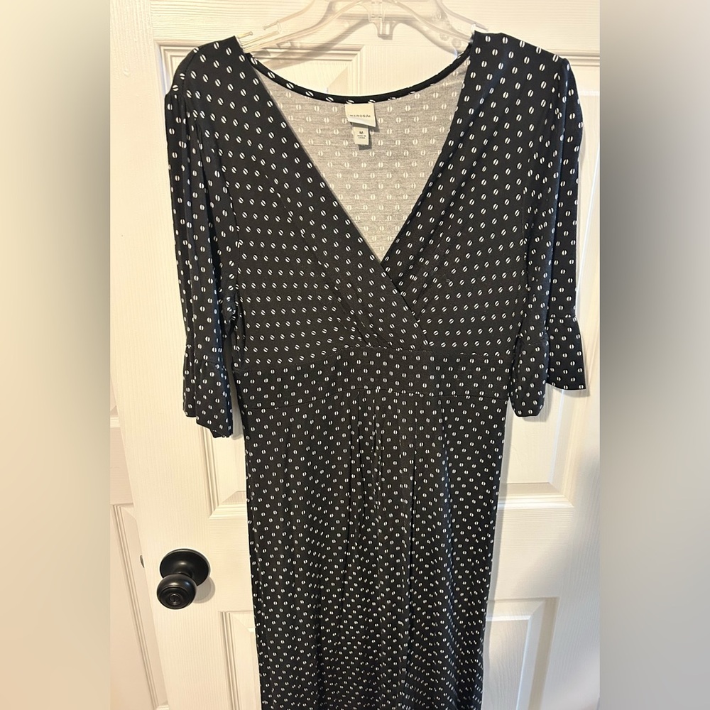 Merona Black and White Patterned Midi Dress